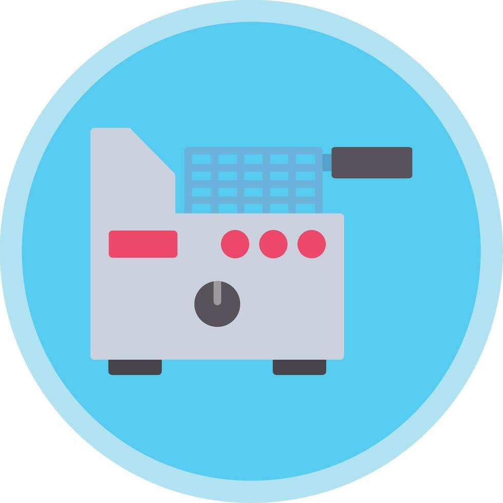 Electric Fryer Flat Multi Circle Icon vector