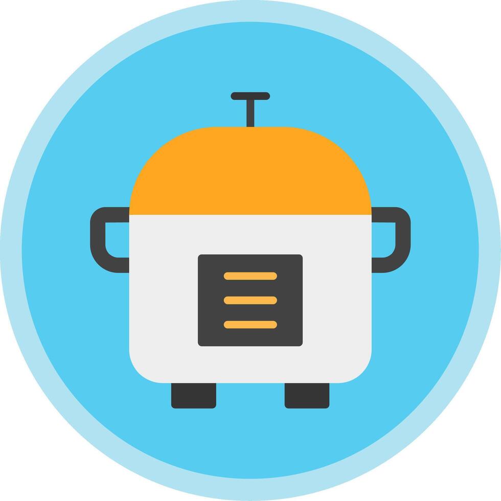 Rice Cooker Flat Multi Circle Icon vector