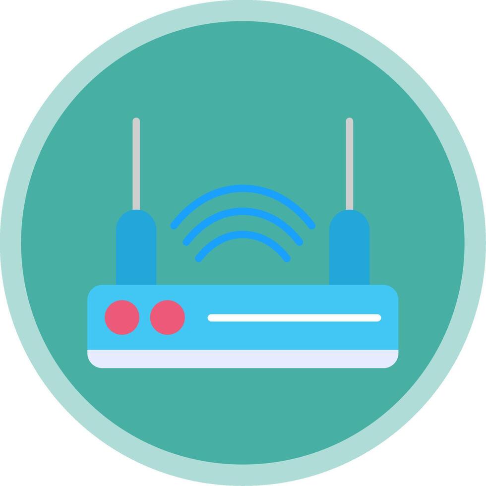 Router Device Flat Multi Circle Icon vector