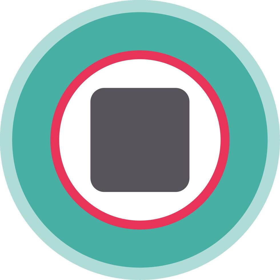 Stop Button Flat Multi Circle Icon vector