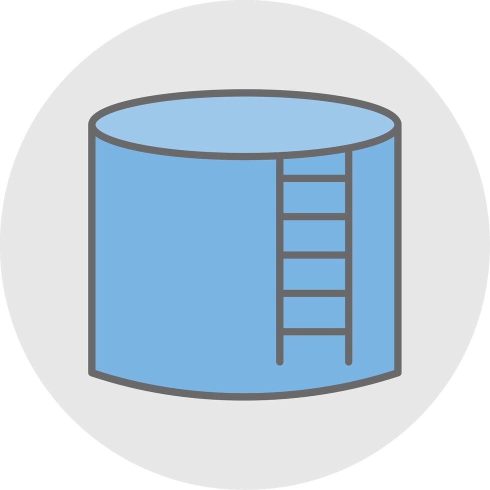 Storage Tank Line Filled Light Icon vector