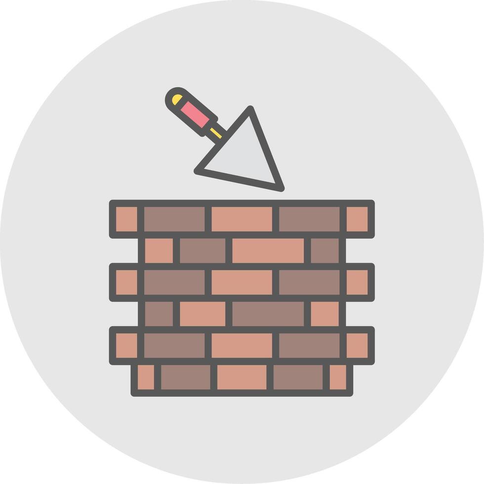 Bricks Tower Line Filled Light Icon vector