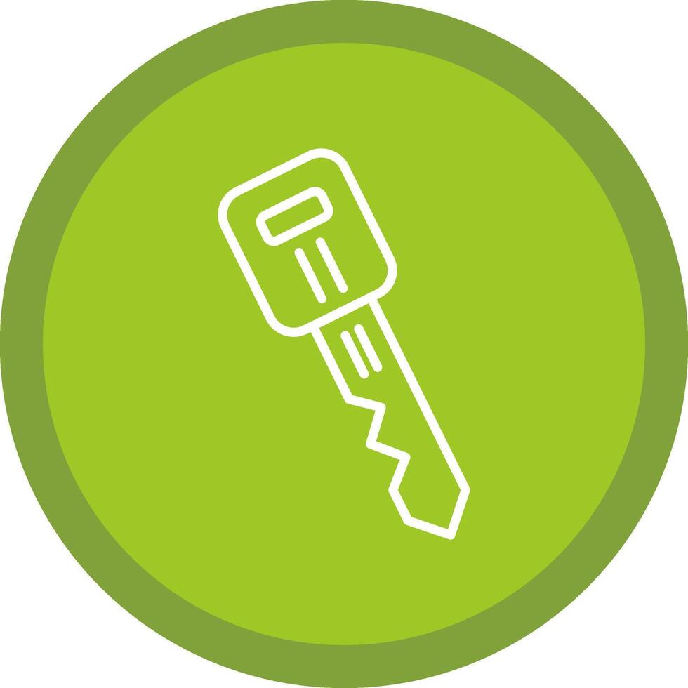 Car Key Line Multi Circle Icon vector