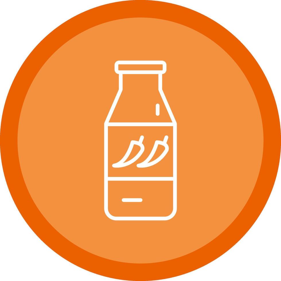 Chilli Sauce Line Multi Circle Icon vector