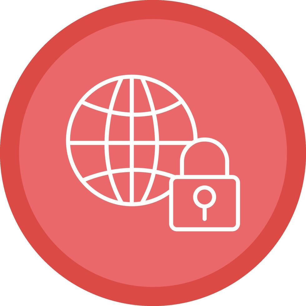 Internet Security Line Multi Circle Icon vector