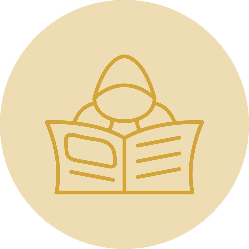 Hacker Line Yellow Circle Icon vector