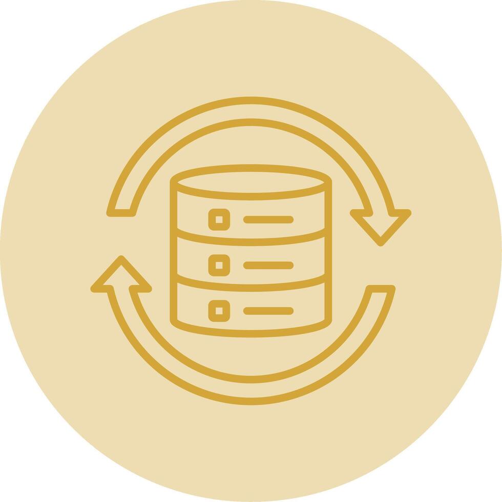 Data Synchronization Line Yellow Circle Icon vector