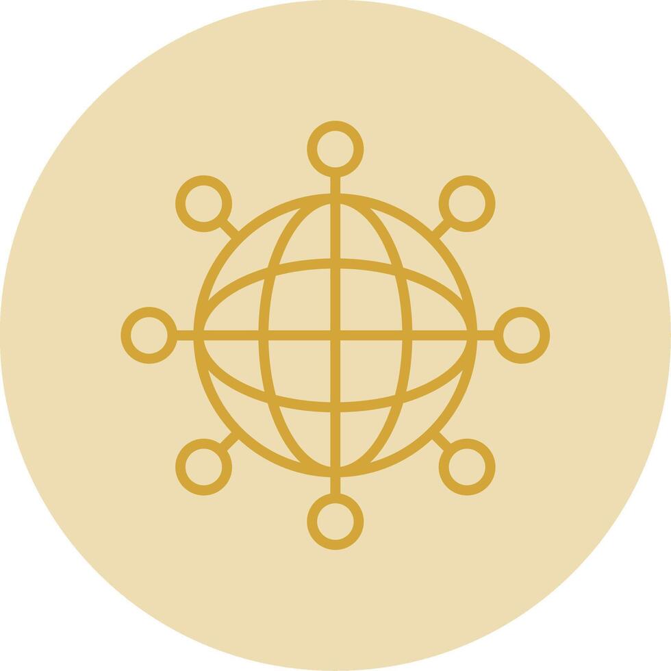Internet Line Yellow Circle Icon vector