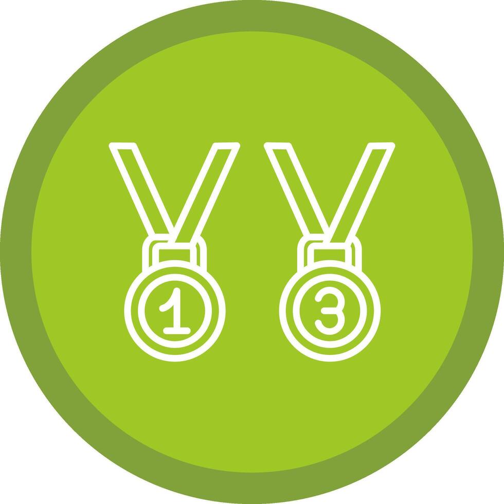Medals Line Multi Circle Icon vector