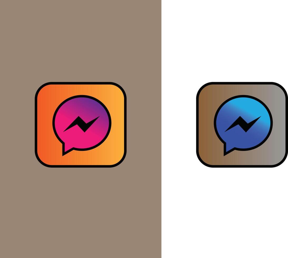 social media with color icon asset graphic vector