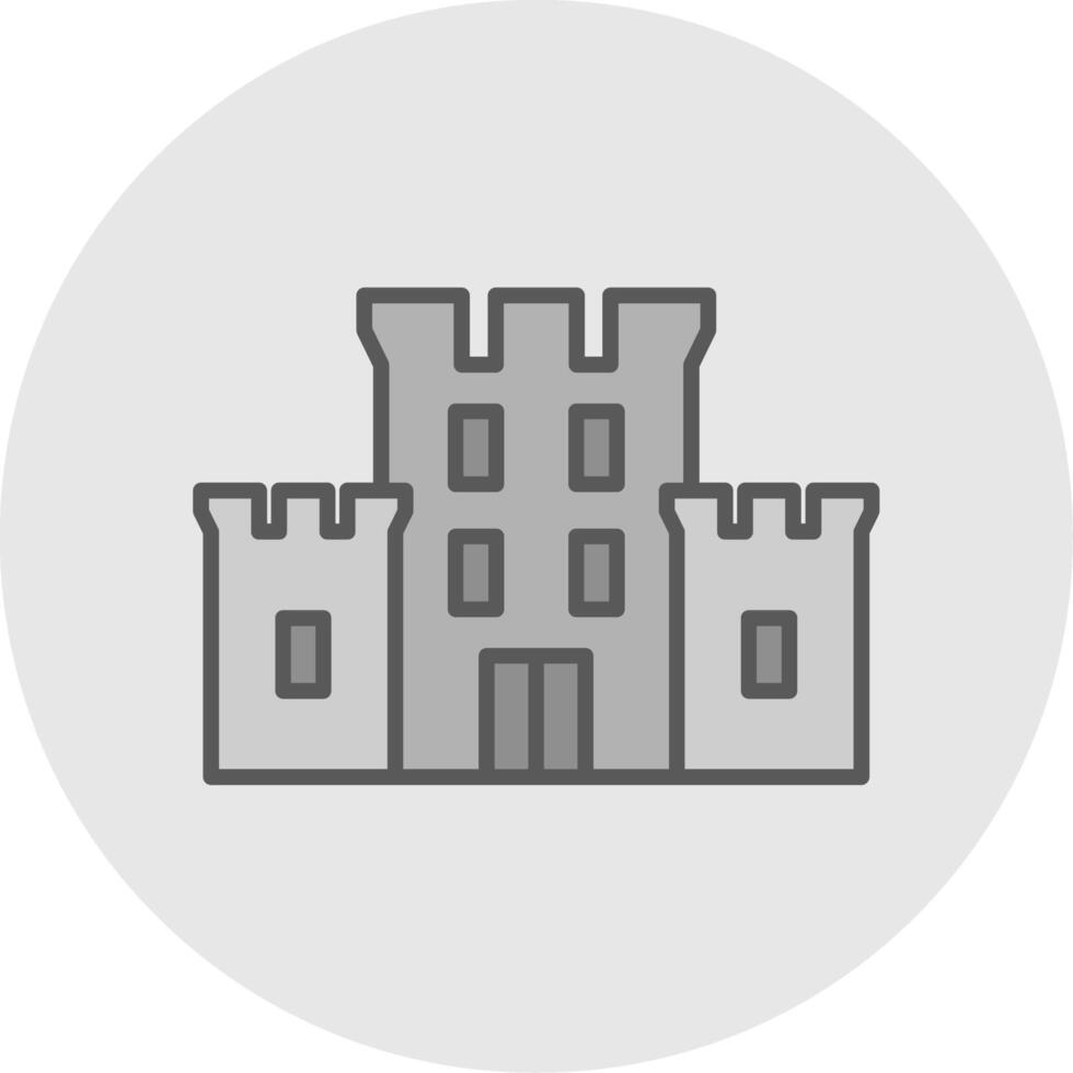 castillo línea lleno ligero icono vector