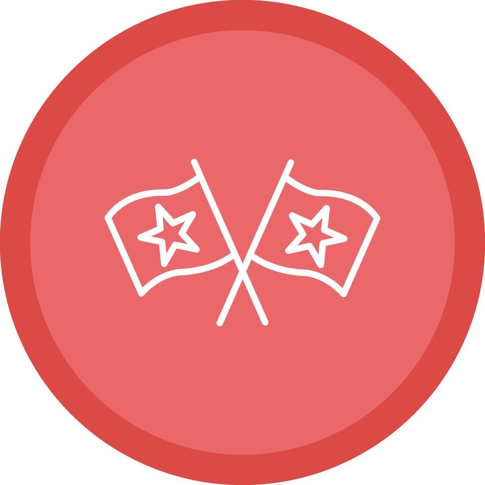 Flags Line Multi Circle Icon vector