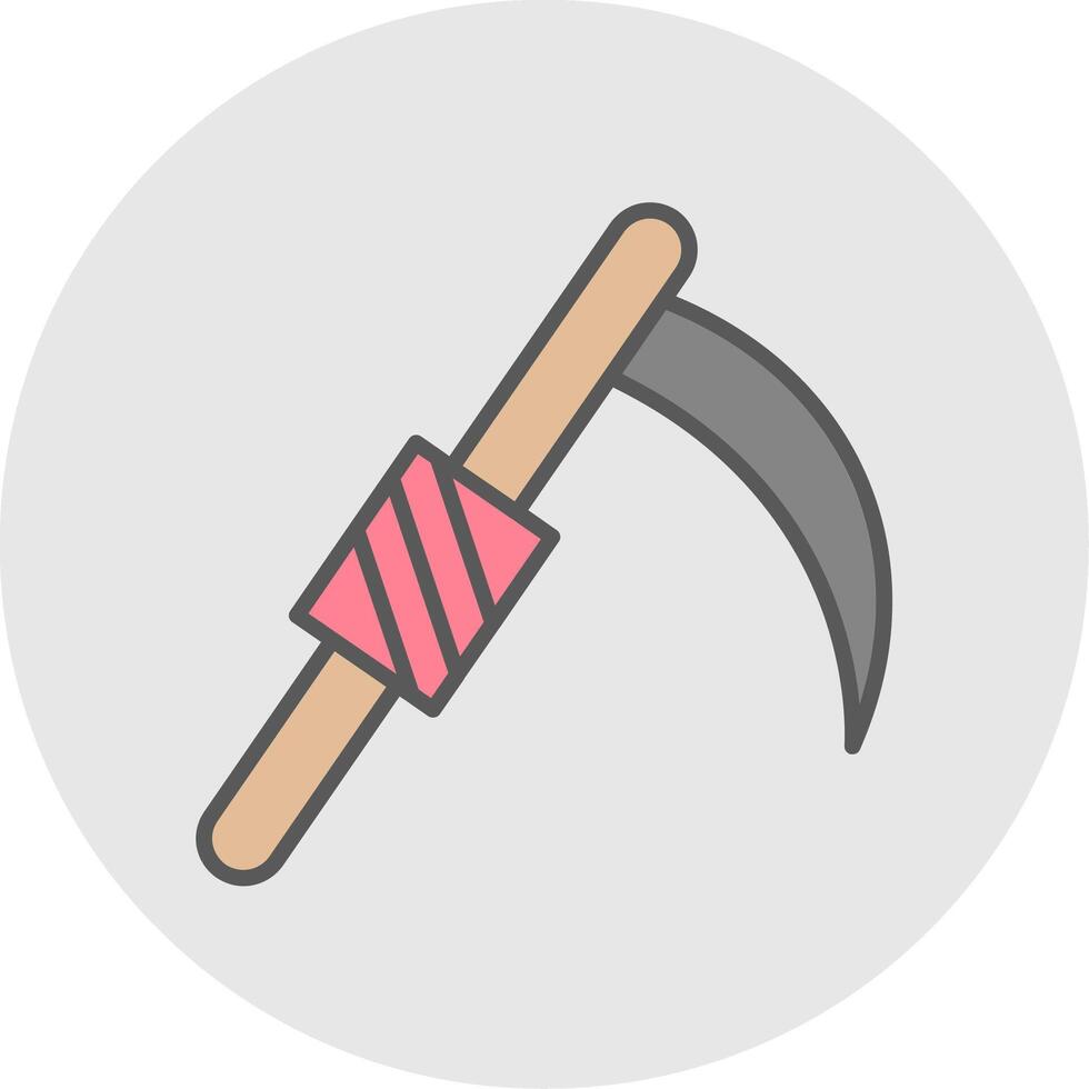 Scythe Line Filled Light Icon vector