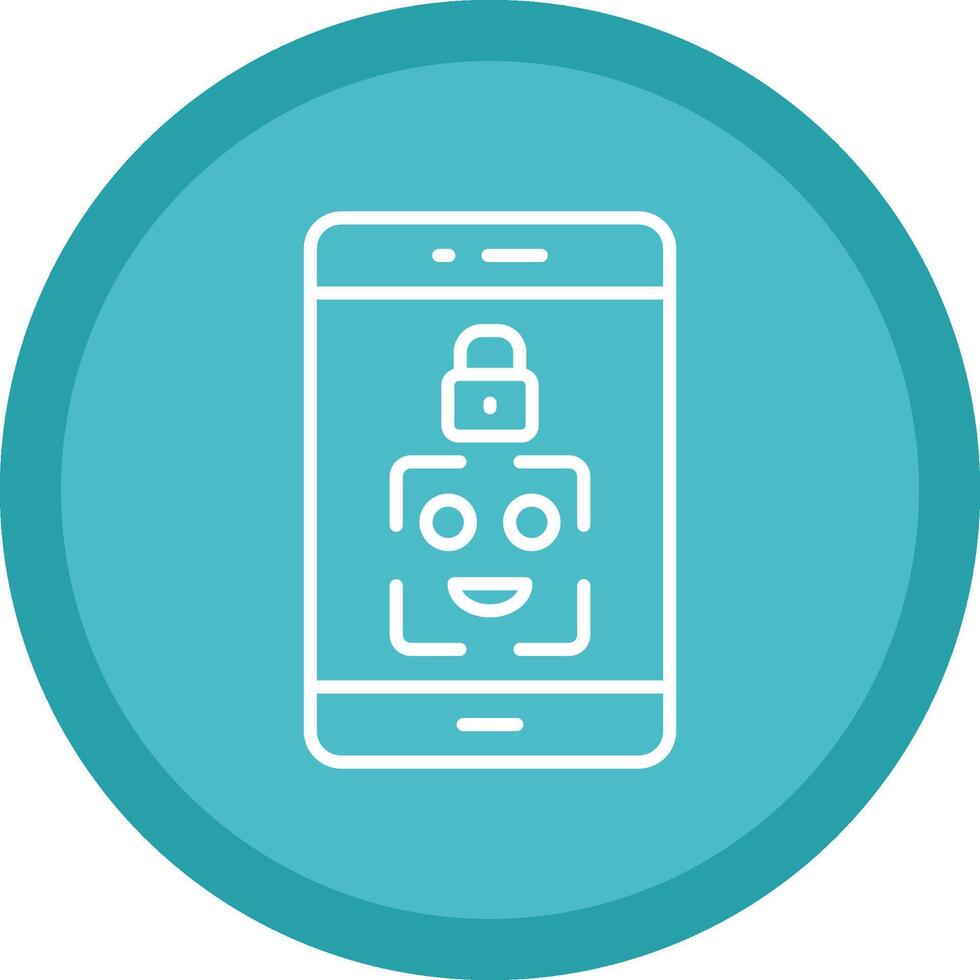 Facial Recognition Line Multi Circle Icon vector