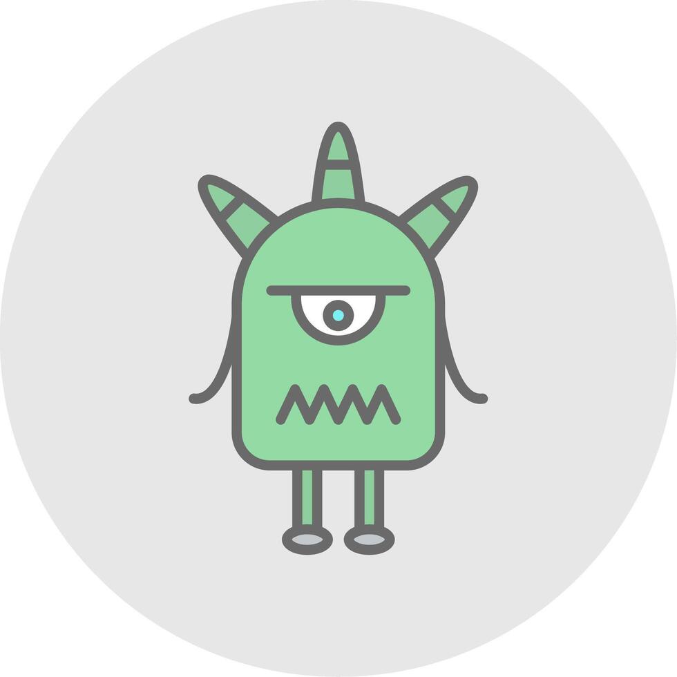 Monster Line Filled Light Icon vector