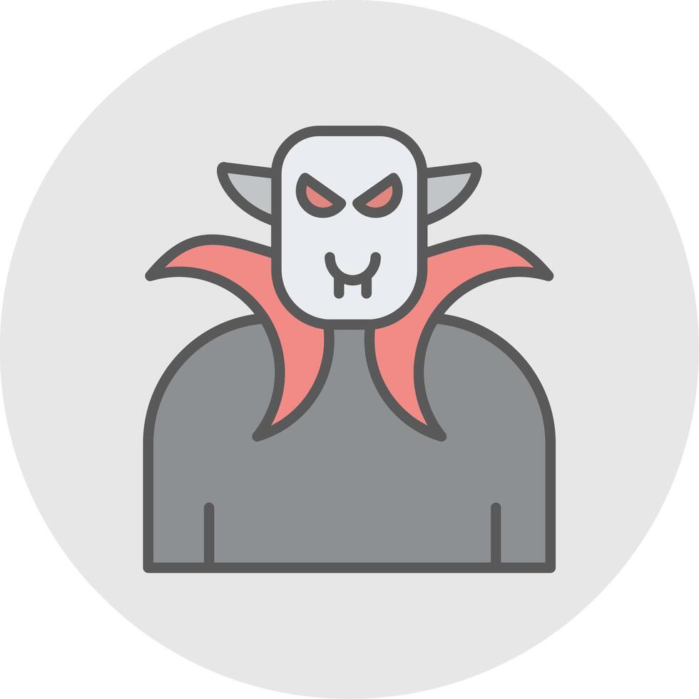 Dracula Line Filled Light Icon vector
