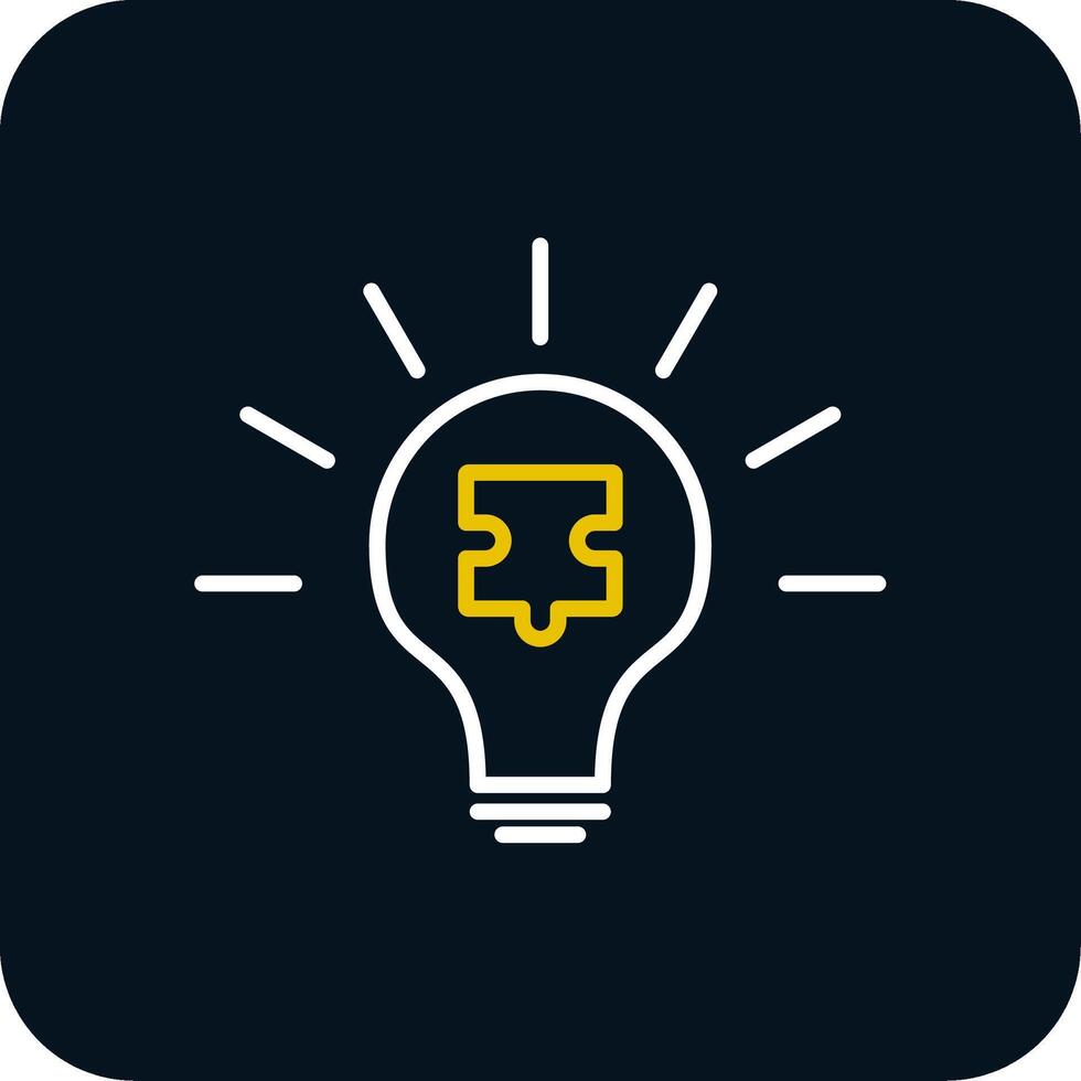 Solution Line Yellow White Icon vector