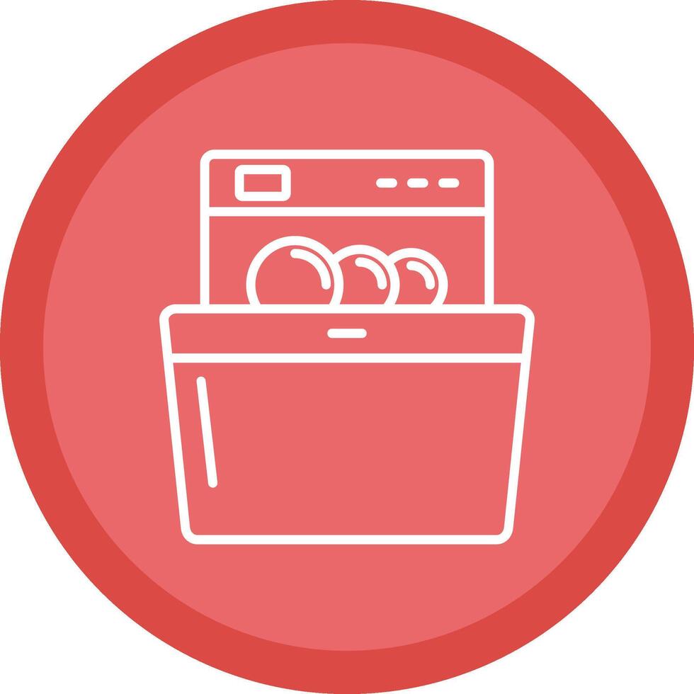 Dish Washing Line Multi Circle Icon vector