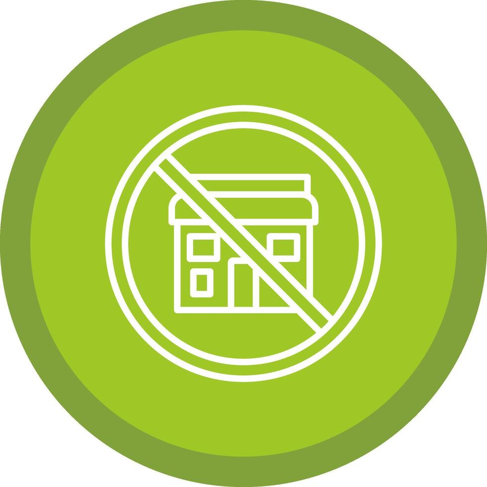 Prohibited Sign Line Multi Circle Icon vector
