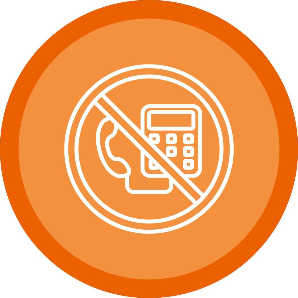 Prohibited Sign Line Multi Circle Icon vector
