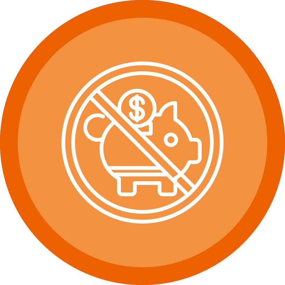 Prohibited Sign Line Multi Circle Icon vector
