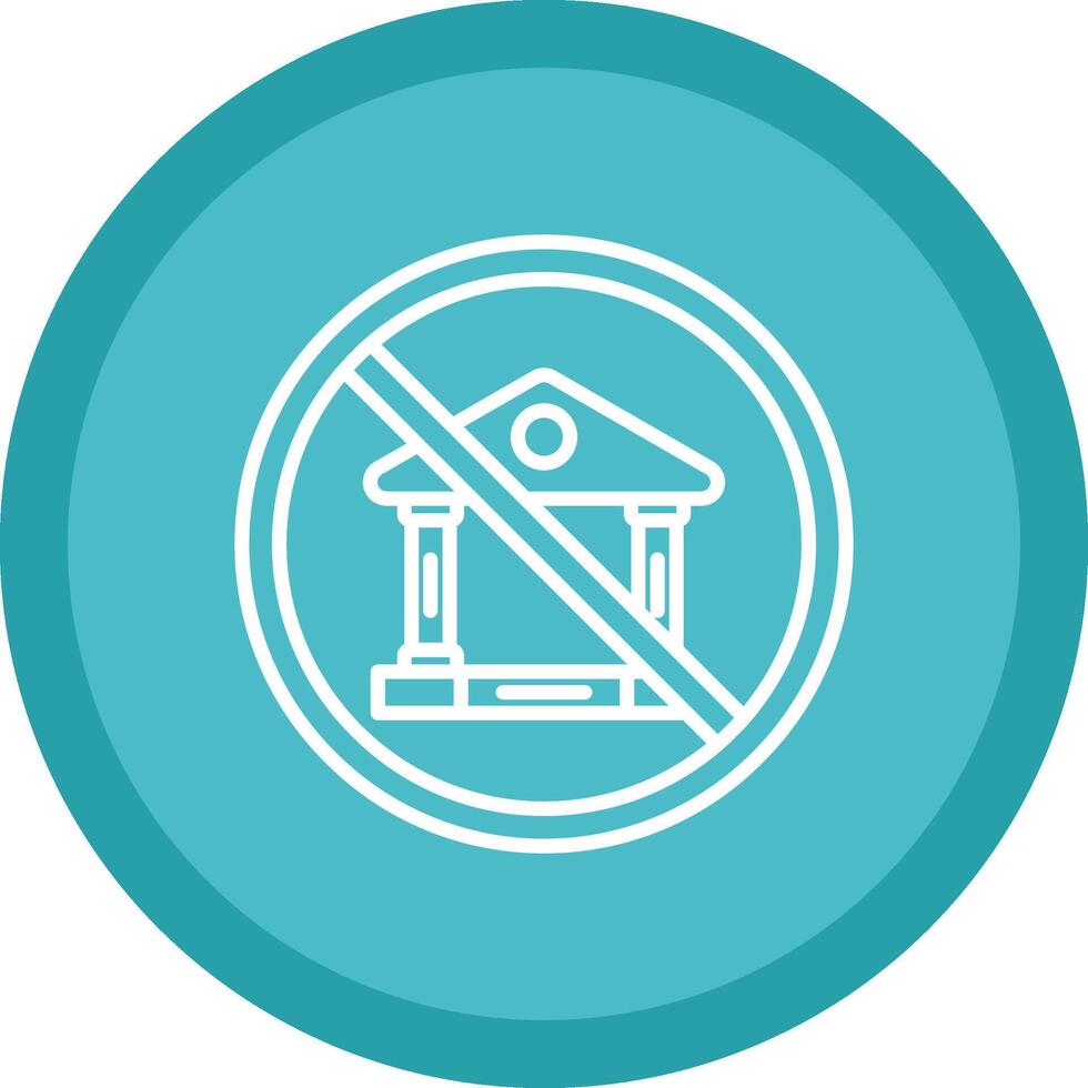 prohibido firmar línea multi circulo icono vector