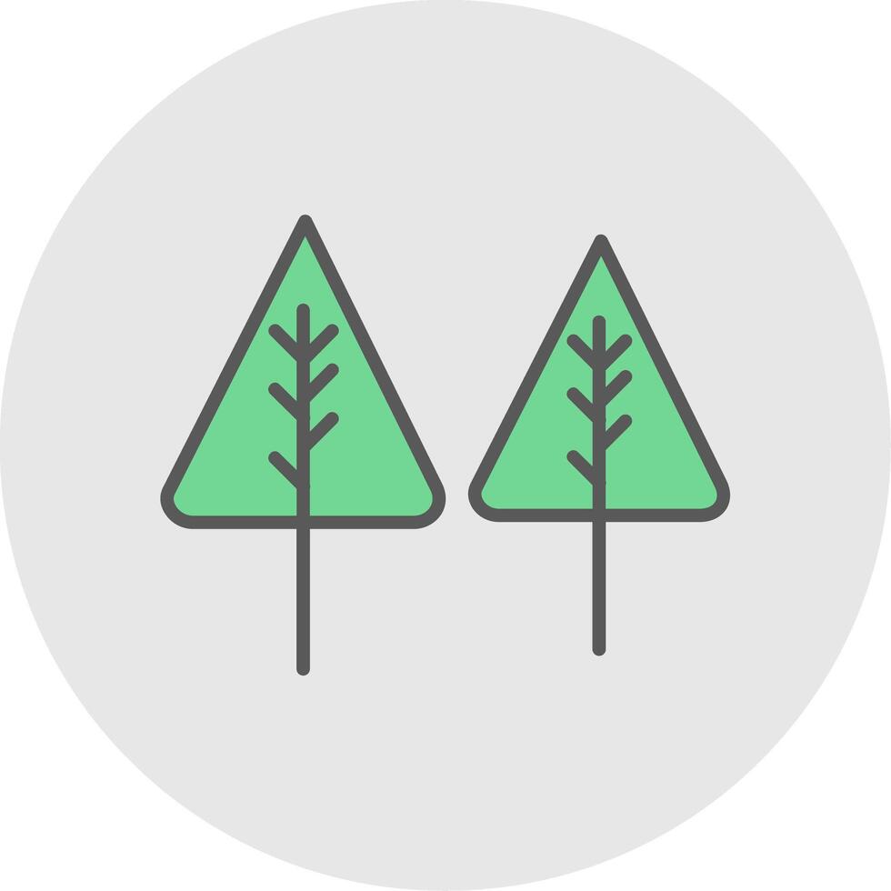 Pine Line Filled Light Icon vector