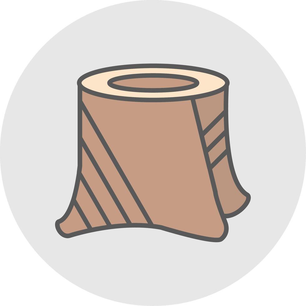 Stump Line Filled Light Icon vector