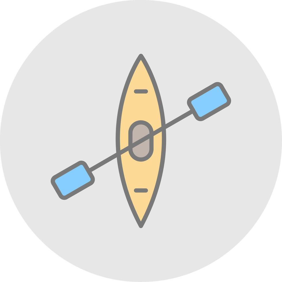 Canoe Line Filled Light Icon vector