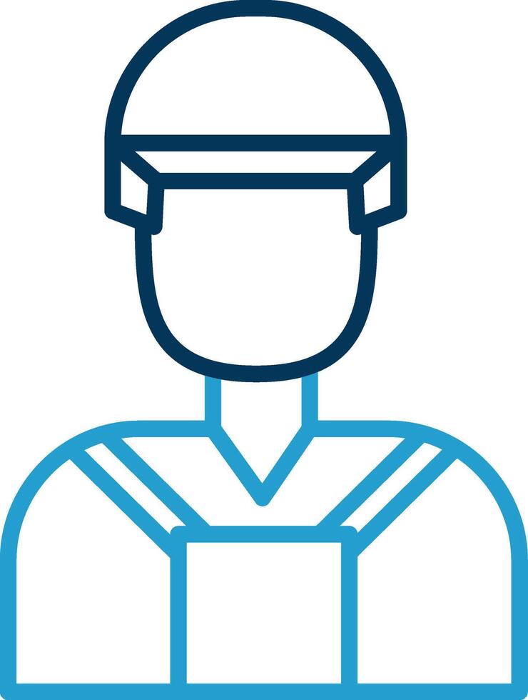 Builder Line Blue Two Color Icon vector