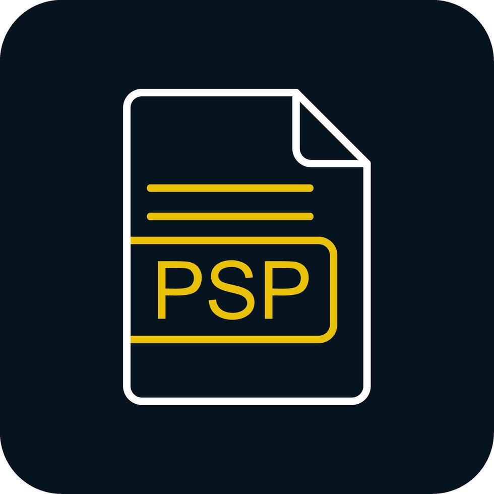 psp archivo formato línea amarillo blanco icono vector