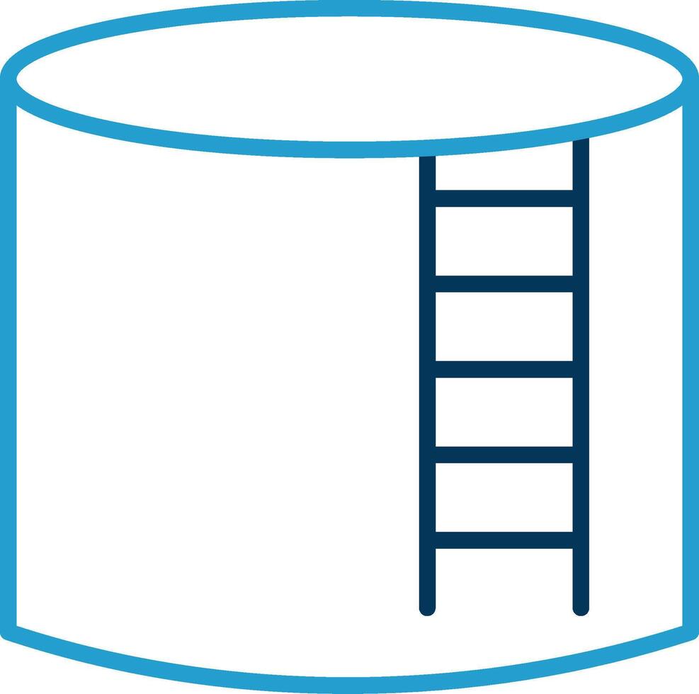 Storage Tank Line Blue Two Color Icon vector