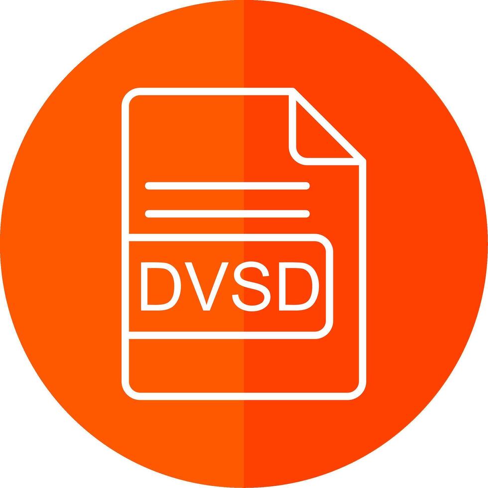 DVSD File Format Line Yellow White Icon vector
