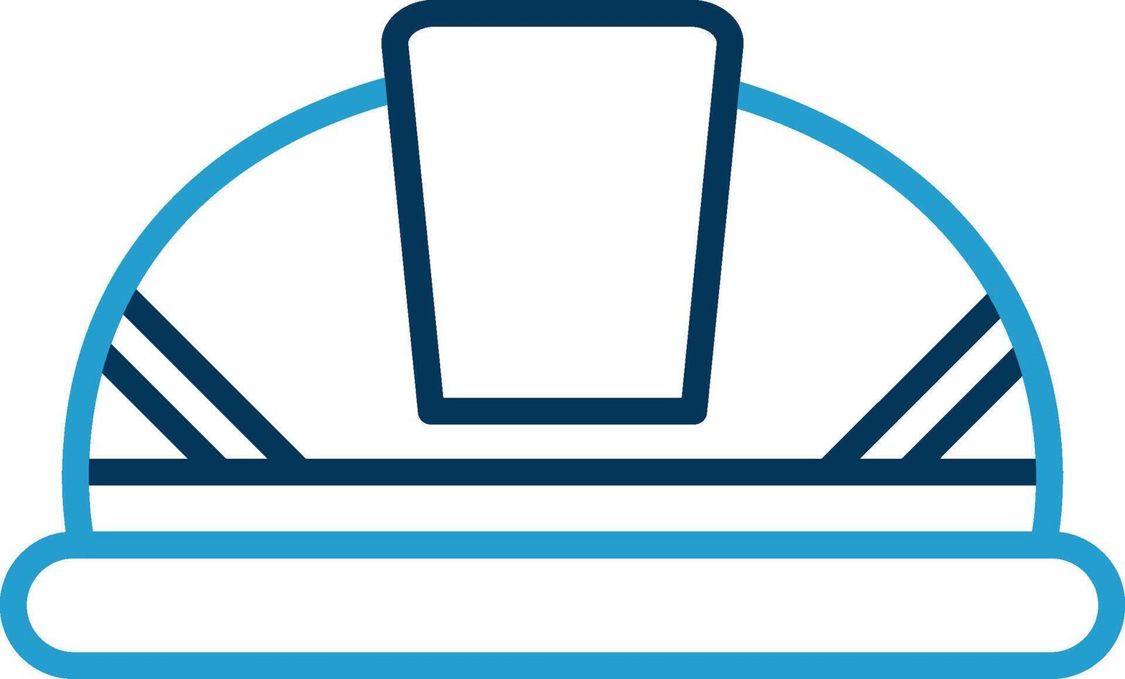 Construction Helmet Line Blue Two Color Icon vector