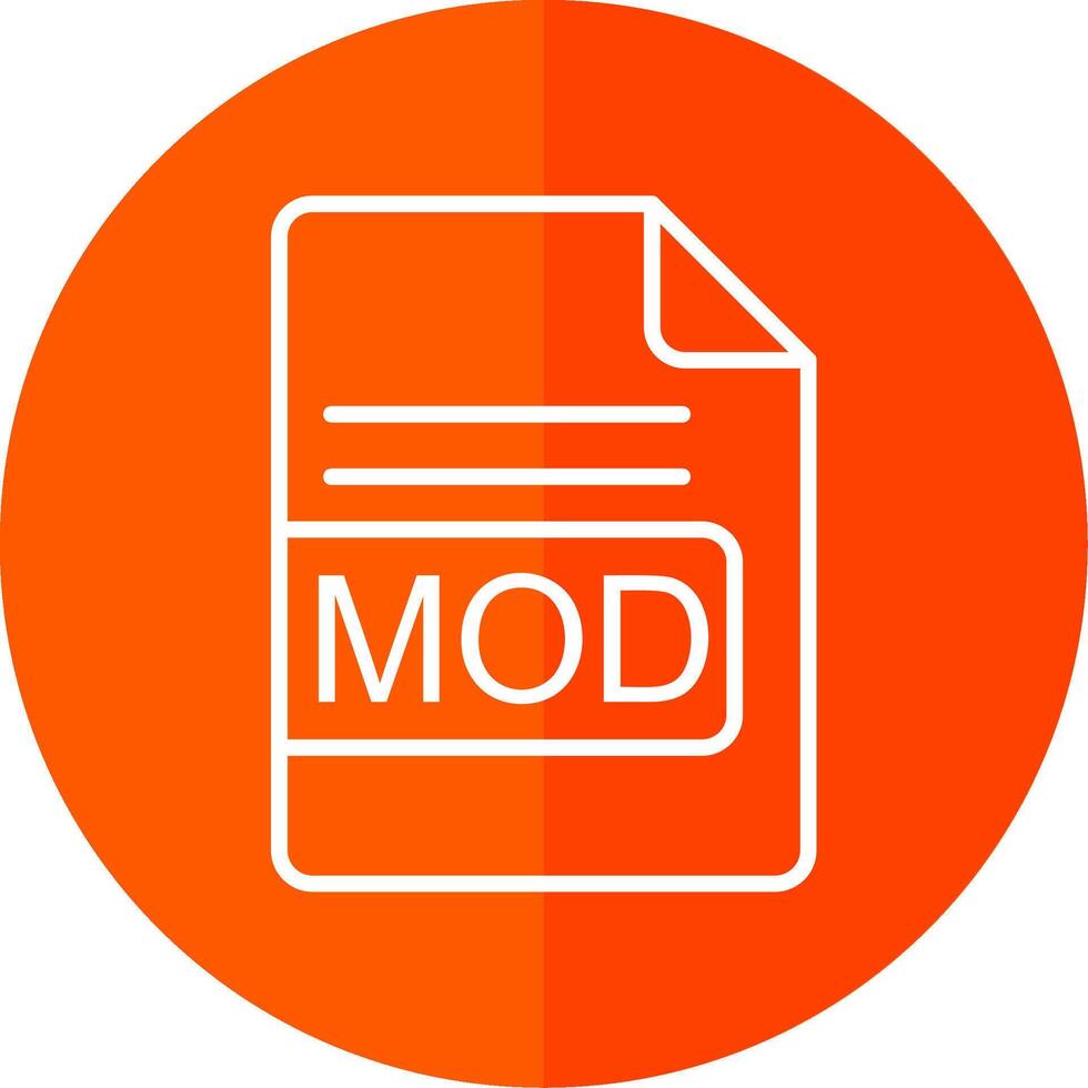 MOD File Format Line Yellow White Icon vector