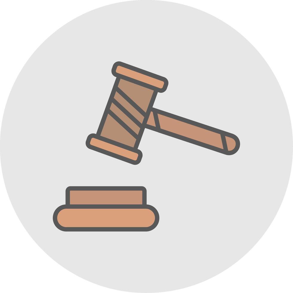 Gavell Line Filled Light Icon vector