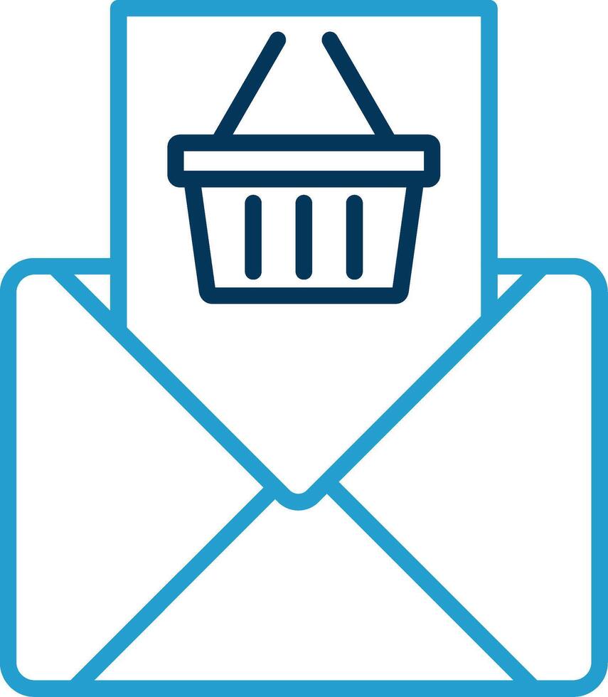 correo electrónico márketing línea azul dos color icono vector