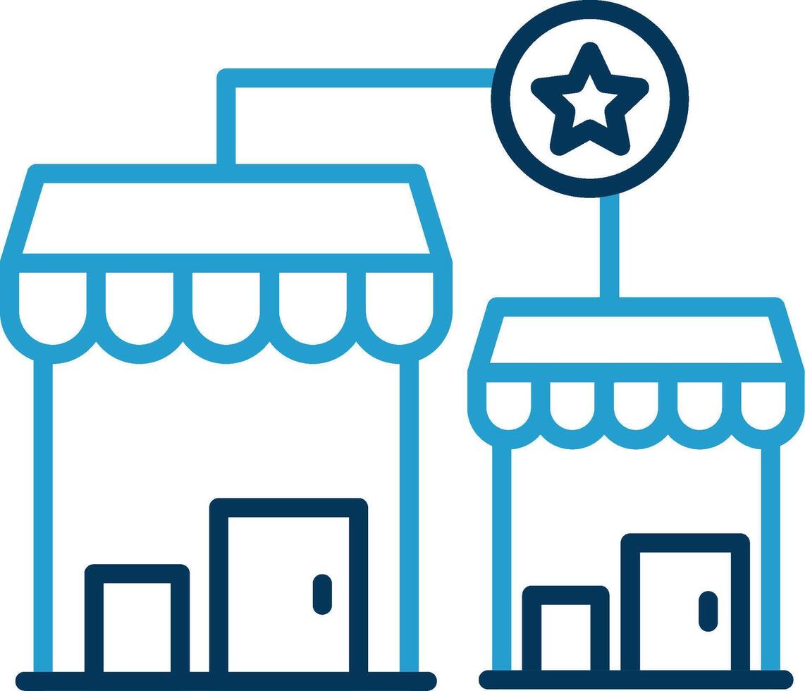 Franchise Line Blue Two Color Icon vector