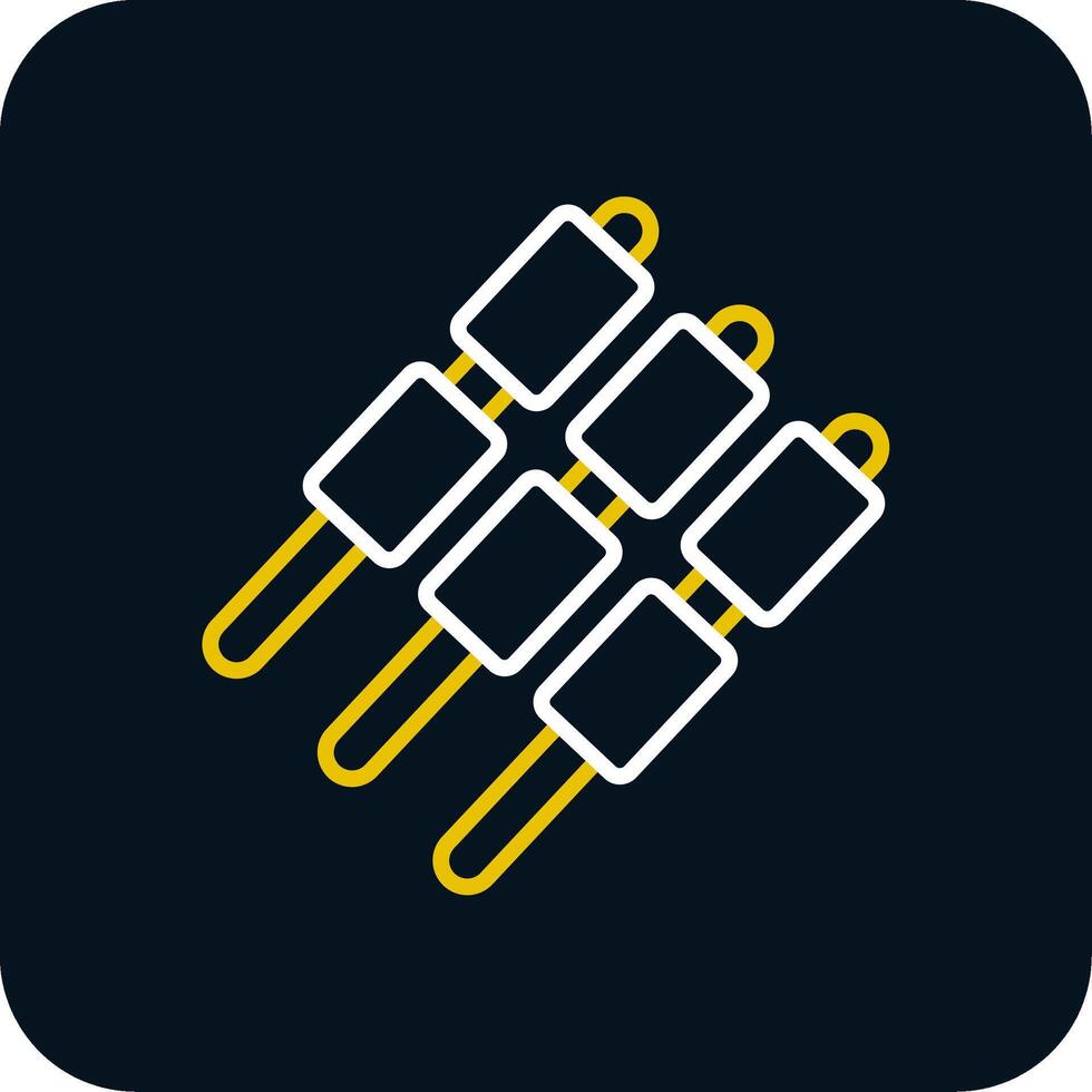 Marshmallows Line Yellow White Icon vector