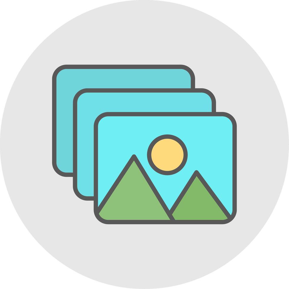 Gallery Line Filled Light Icon vector