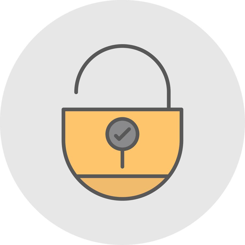 Lock Line Filled Light Icon vector