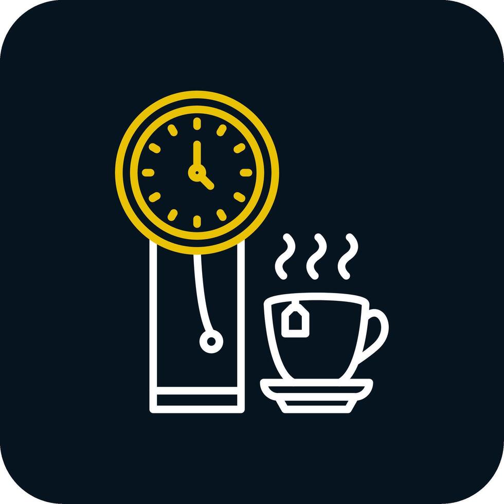 Clock Line Yellow White Icon vector