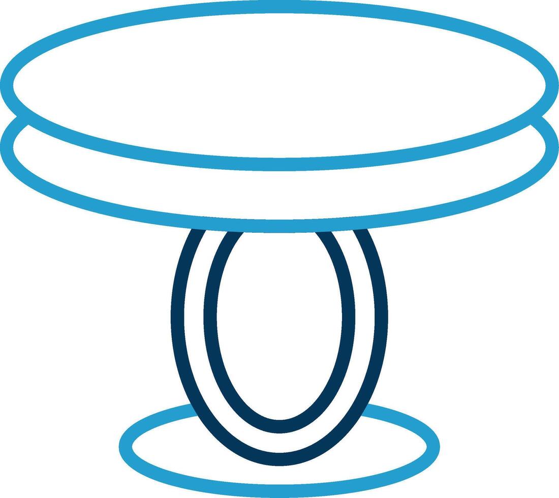 Dining Table Line Blue Two Color Icon vector
