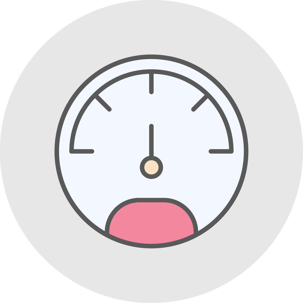 Speedo Meter Line Filled Light Icon vector