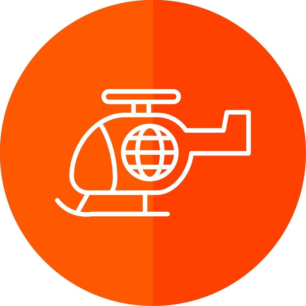 Helicopter Line Yellow White Icon vector