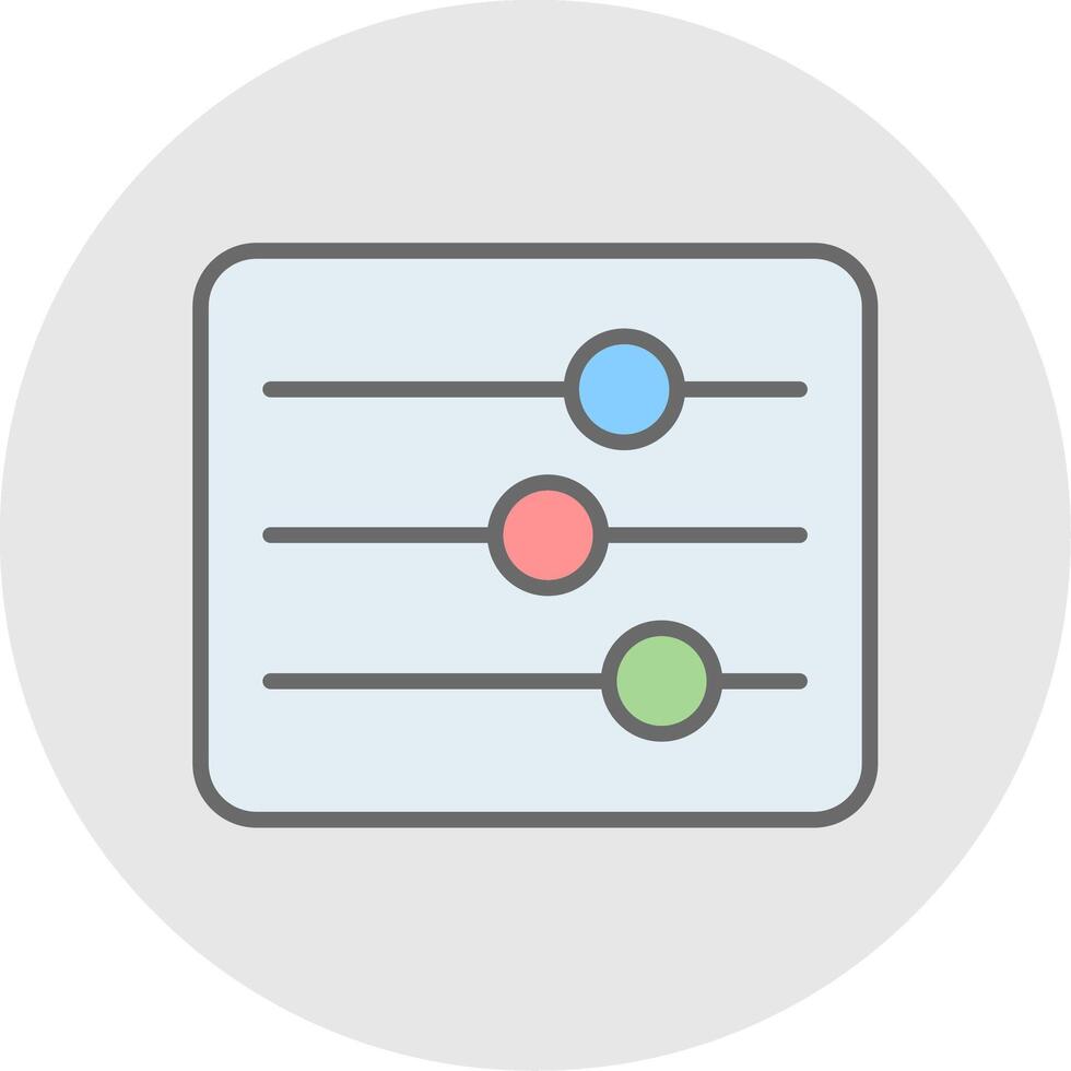 Sliders Line Filled Light Icon vector