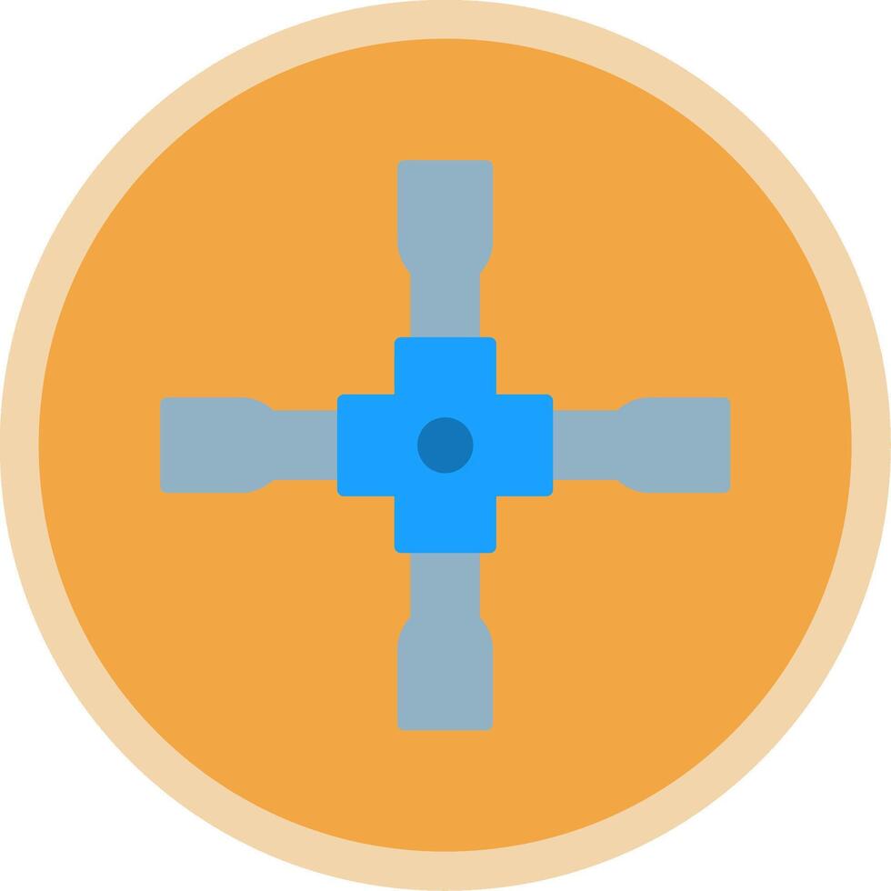 Lug Wrench Flat Multi Circle Icon vector