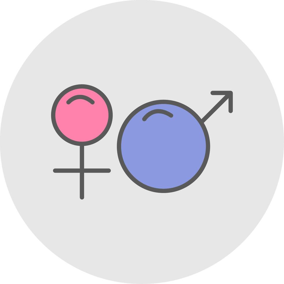 Gender Sign Line Filled Light Icon vector