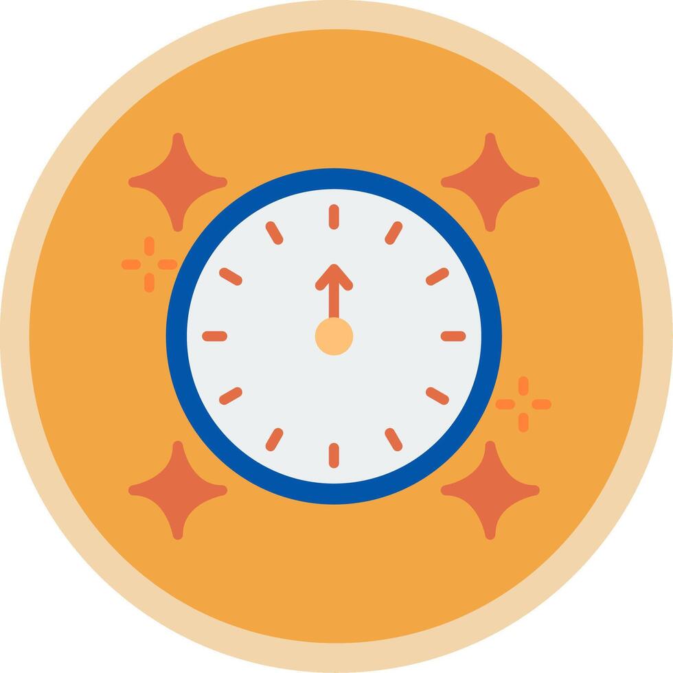New Year Flat Multi Circle Icon vector