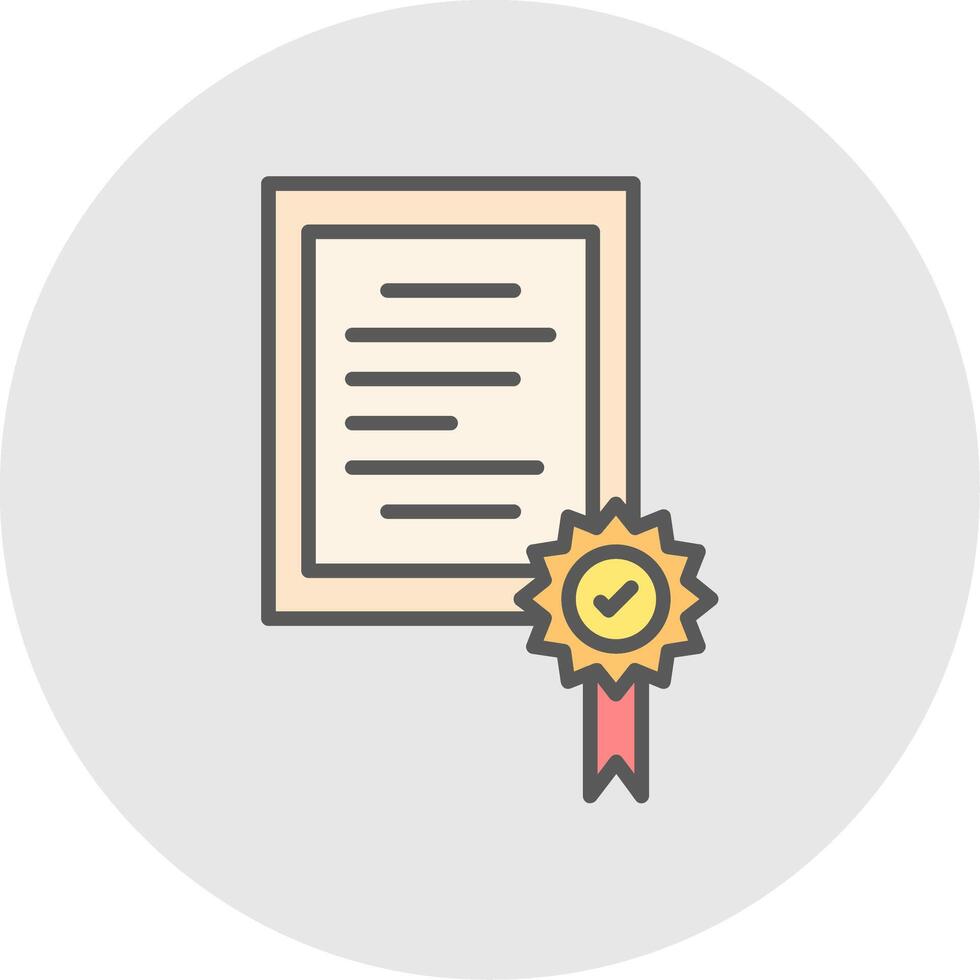 Certificate Line Filled Light Icon vector